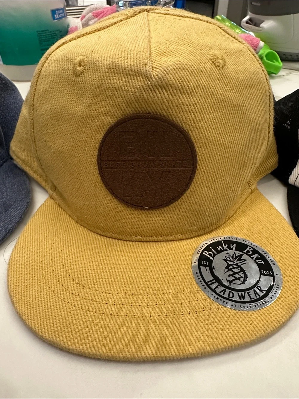 Kids Snapback Hat Trio — Yellow, Blue & White by BinkYBro